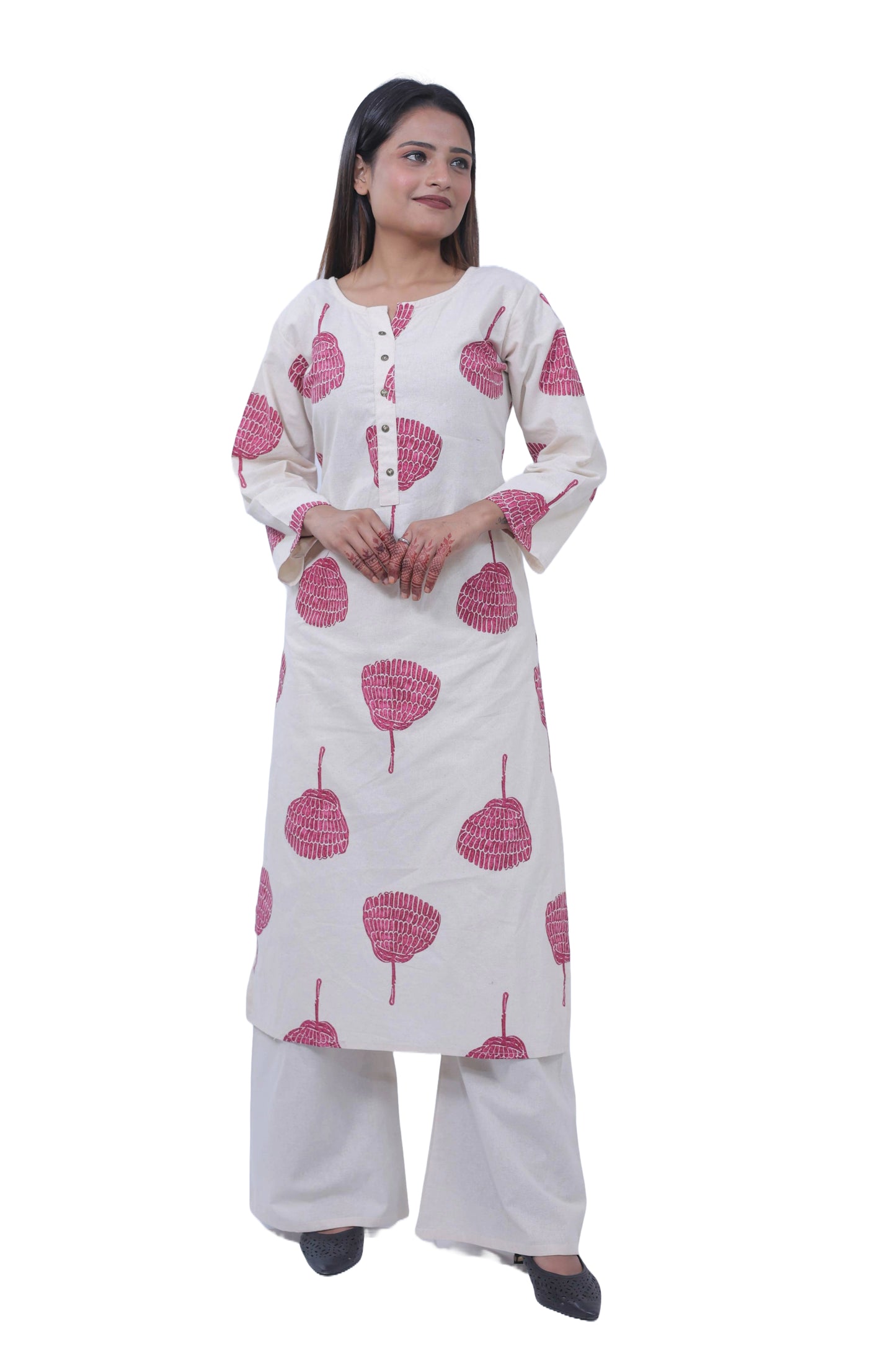 Elegant Floral Cotton Kurti